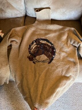 Beige Turtleneck with Horse